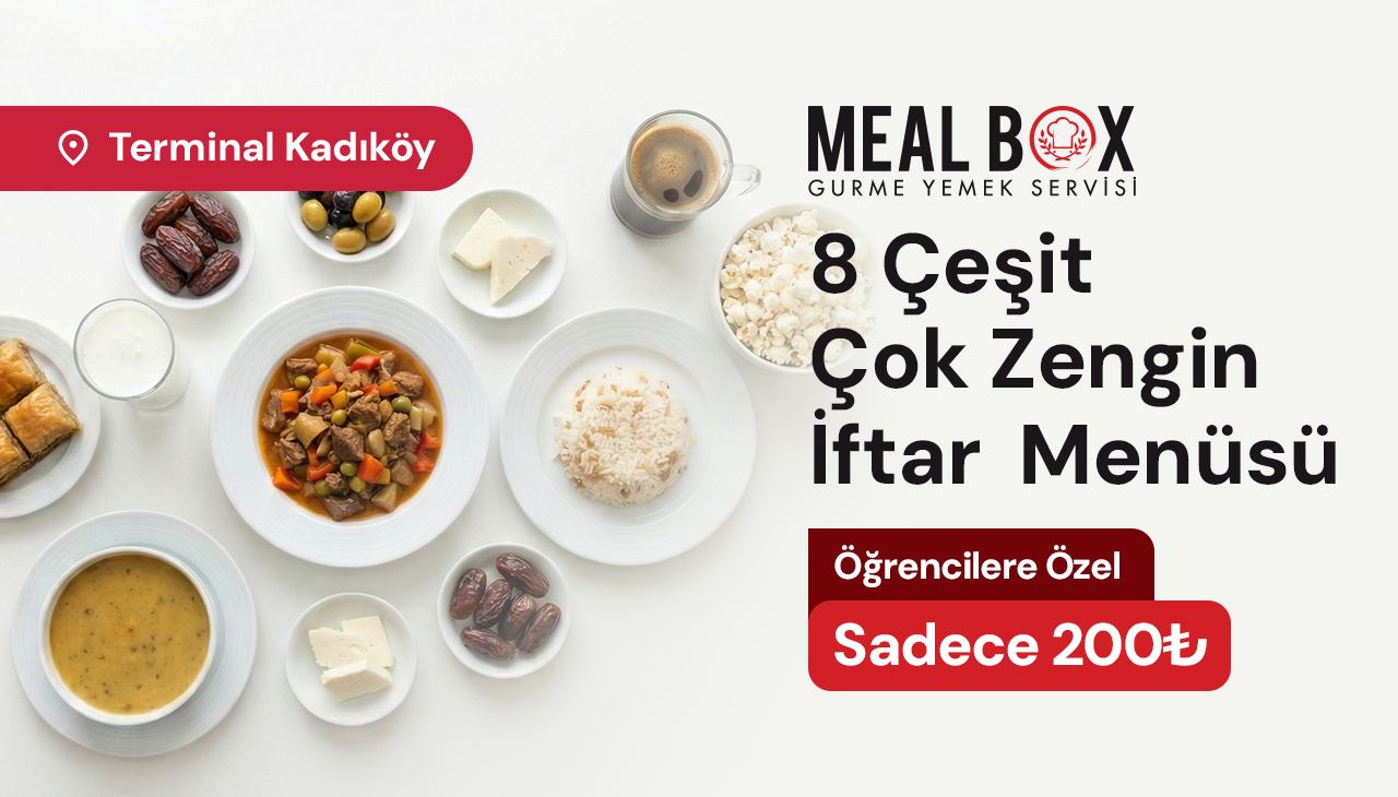 MEAL BOX’tan 8 çeşit zengin iftar menüsü sadece 200 TL ! - Meal Box öğrenci indirimi kampanya görseli