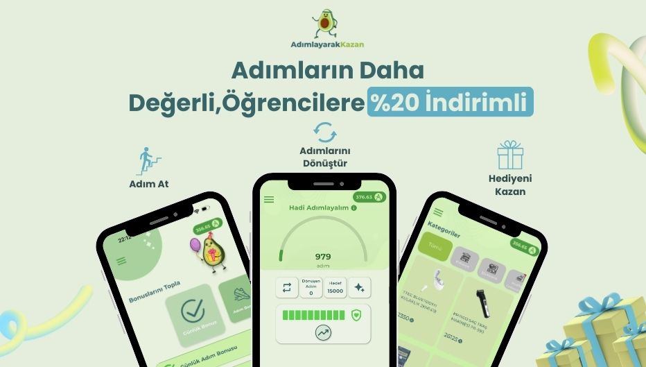 Adımlayarak Kazan’dan Okula Dönüşe Özel %20 İndirim 🥑 - Adımlayarak Kazan öğrenci indirimi kampanya görseli
