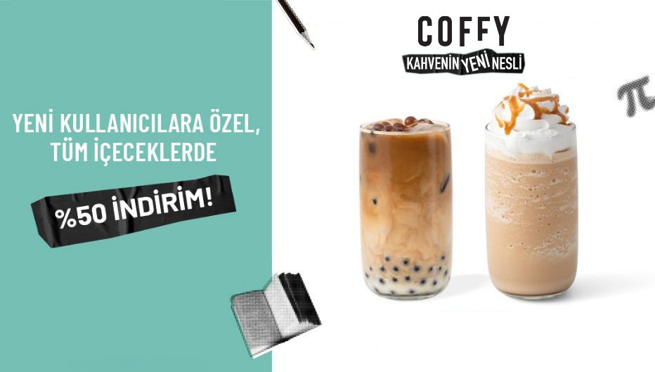 COFFY'den Tüm Öğrencilere Tüm İçeceklerde %50 İndirim! - Coffy öğrenci indirimi kampanya görseli