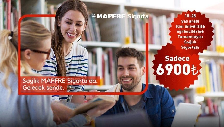 MAPFRE Sigorta’dan Öğrencilere Özel Tamamlayıcı Sağlık Sigortası 6.900 TL! - MAPFRE öğrenci indirimi kampanya görseli