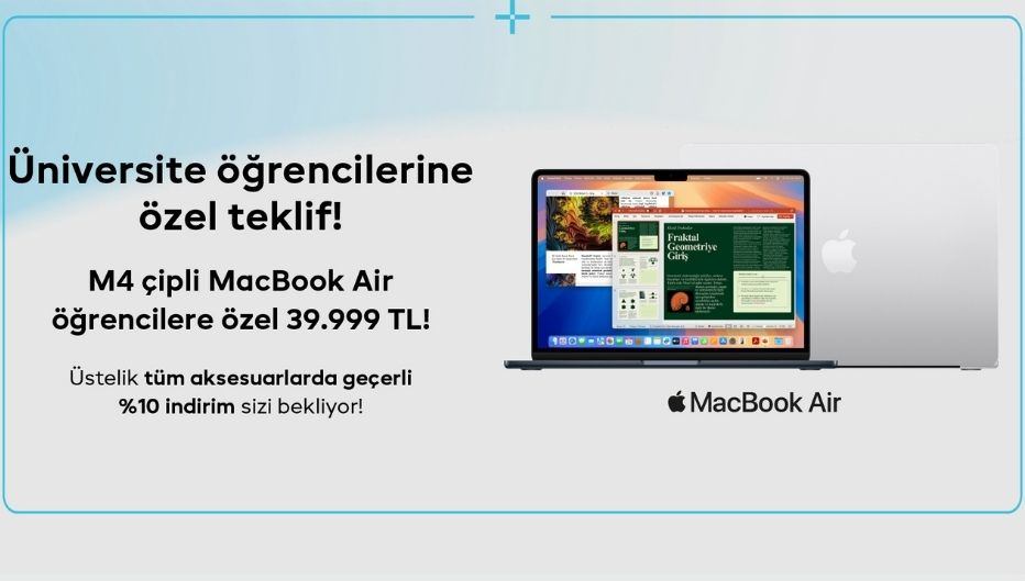 TROY'dan Üniversite Öğrencilerine Özel Teklif! M4 Çipli MacBook Air 39.999 TL - TROY öğrenci indirimi kampanya görseli