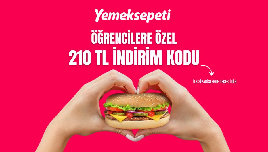 Yemeksepeti'nden Tüm Öğrencilere 210 TL Öğrenci İndirimi! - Yemeksepeti öğrenci indirimi kampanya görseli